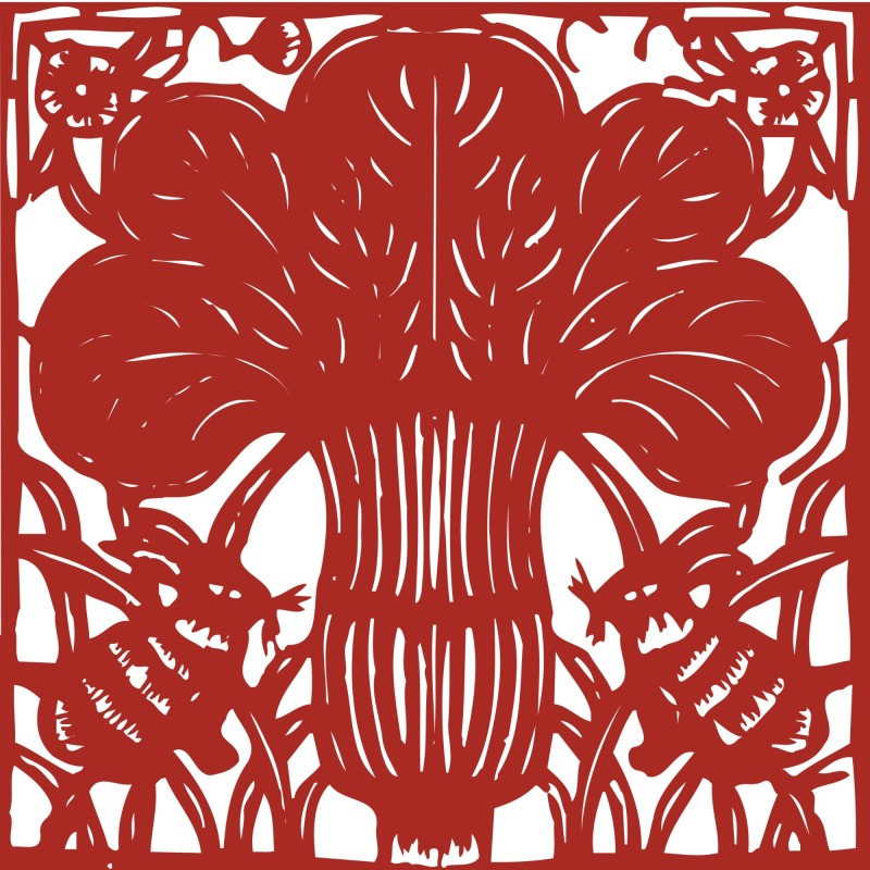 Chinese traditional paper cutting art elements set (20)