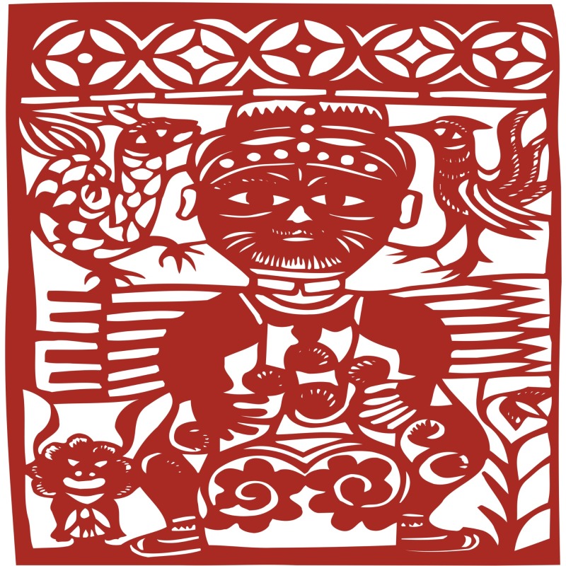 Chinese traditional paper cutting art elements set (25)