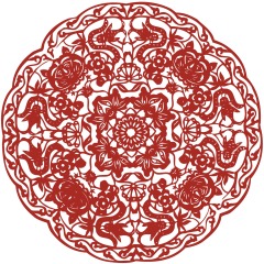 Chinese traditional paper cutting art elements set (13)
