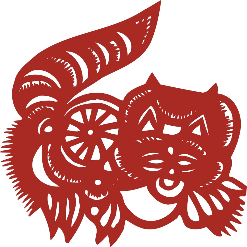Chinese traditional paper cutting art elements set (10)