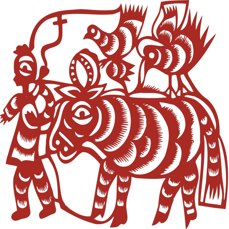 Chinese traditional paper cutting art elements set (37)