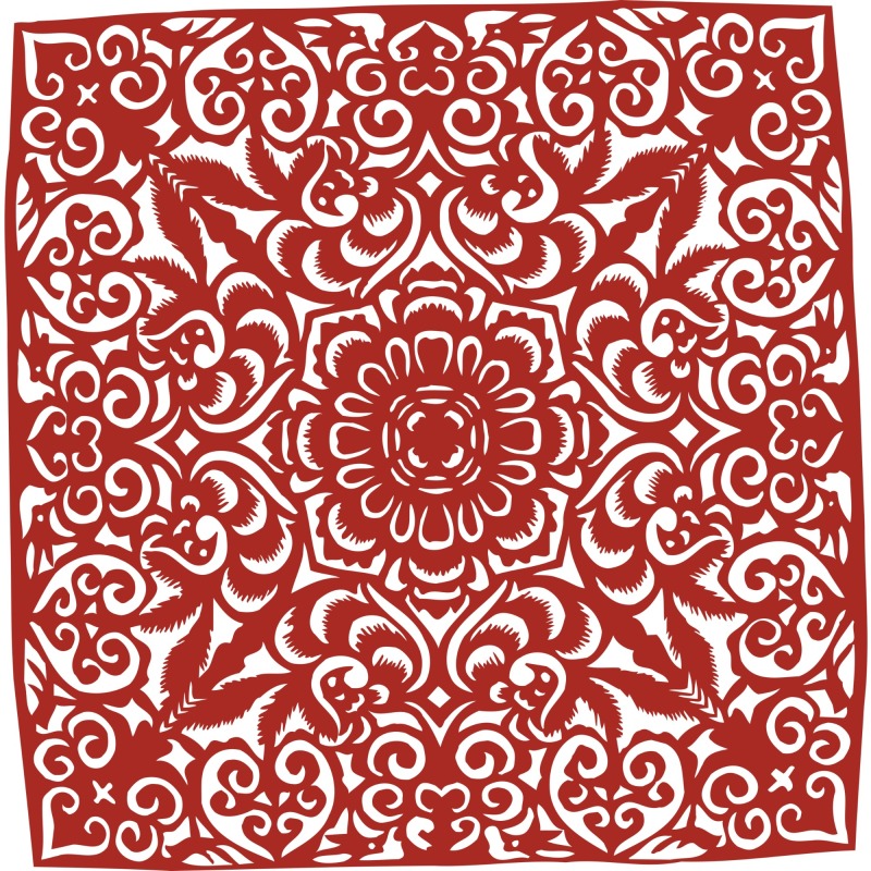 Chinese traditional paper cutting art elements set (14)