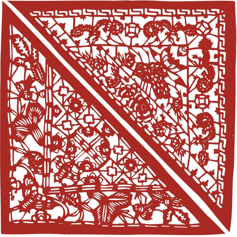 Chinese traditional paper cutting art elements set (30)