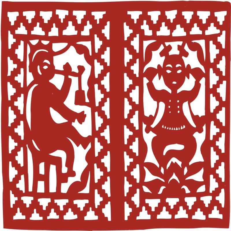 Chinese traditional paper cutting art elements set (18)