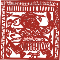 Chinese traditional paper cutting art elements set (12)