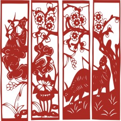 Chinese traditional paper cutting art elements set (1)