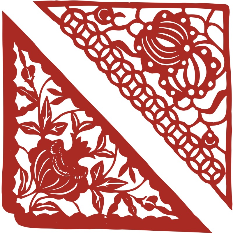 Chinese traditional paper cutting art elements set (39)