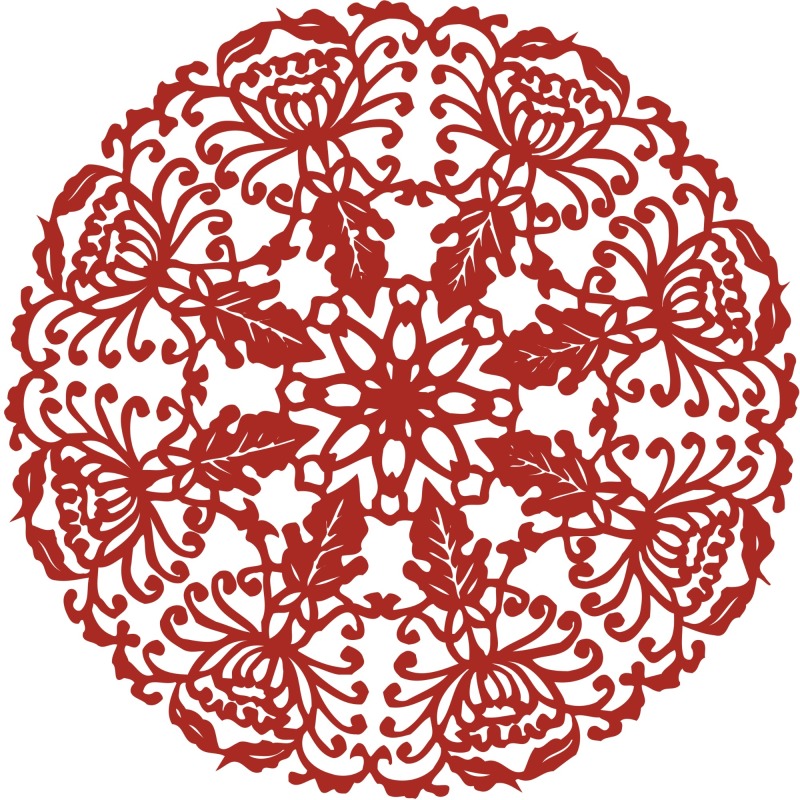 Chinese traditional paper cutting art elements set (53)