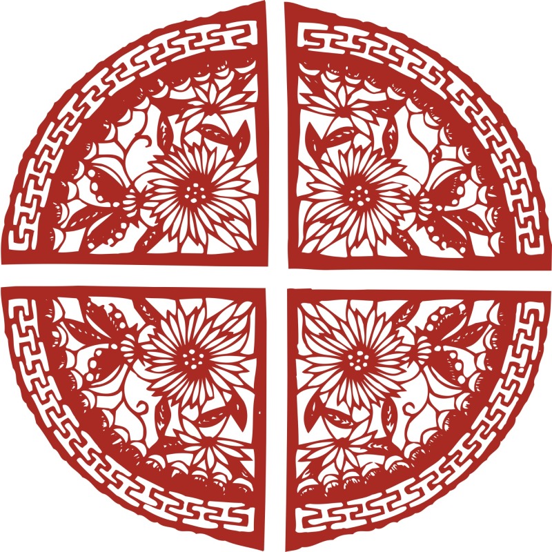 Chinese traditional paper cutting art elements set (2)