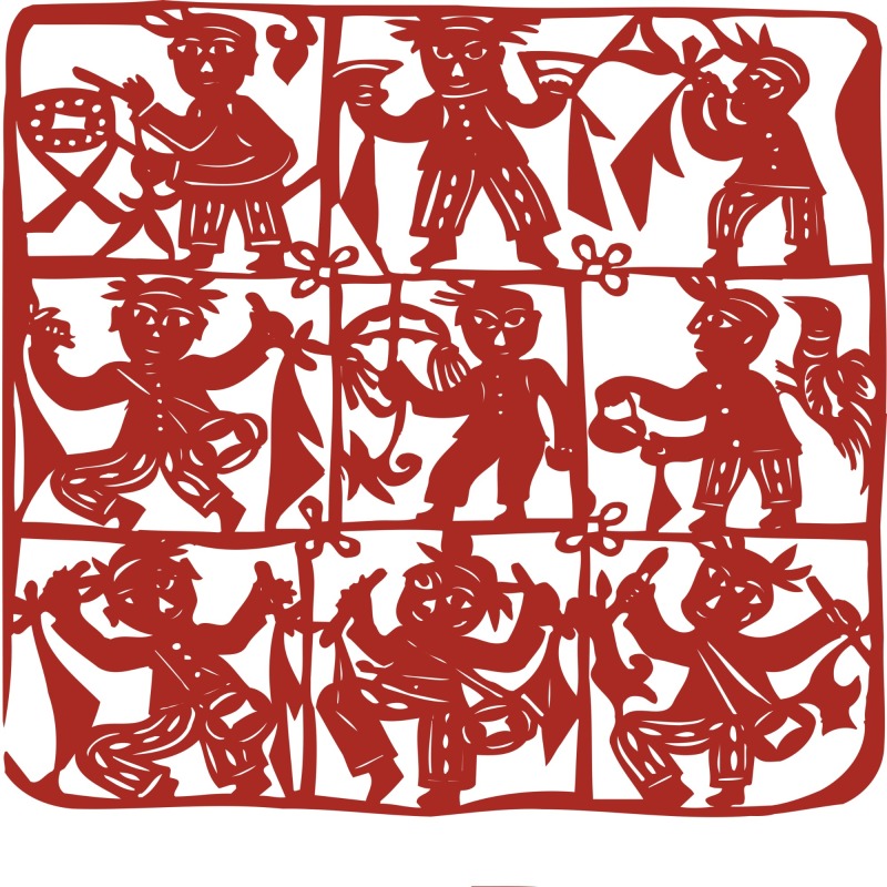 Chinese traditional paper cutting art elements set (24)
