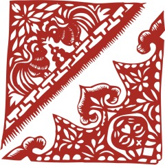 Chinese traditional paper cutting art elements set (32)