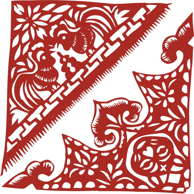 Chinese traditional paper cutting art elements set (32)