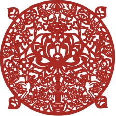 Chinese traditional paper cutting art elements set (55)