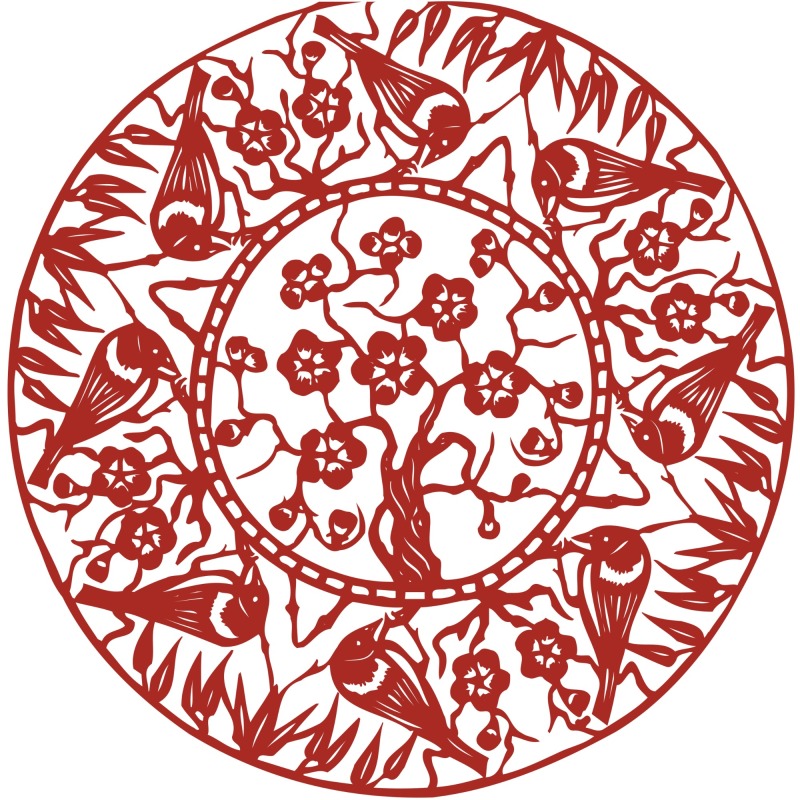Chinese traditional paper cutting art elements set (47)