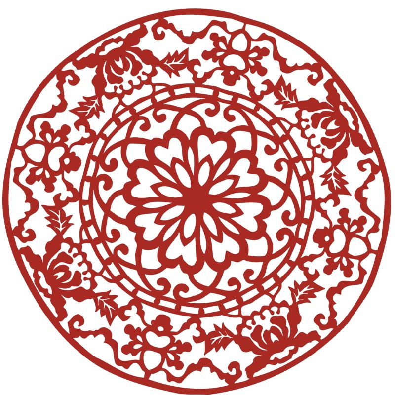 Chinese traditional paper cutting art elements set (49)