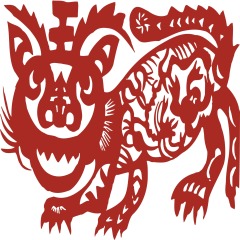 Chinese traditional paper cutting art elements set (8)