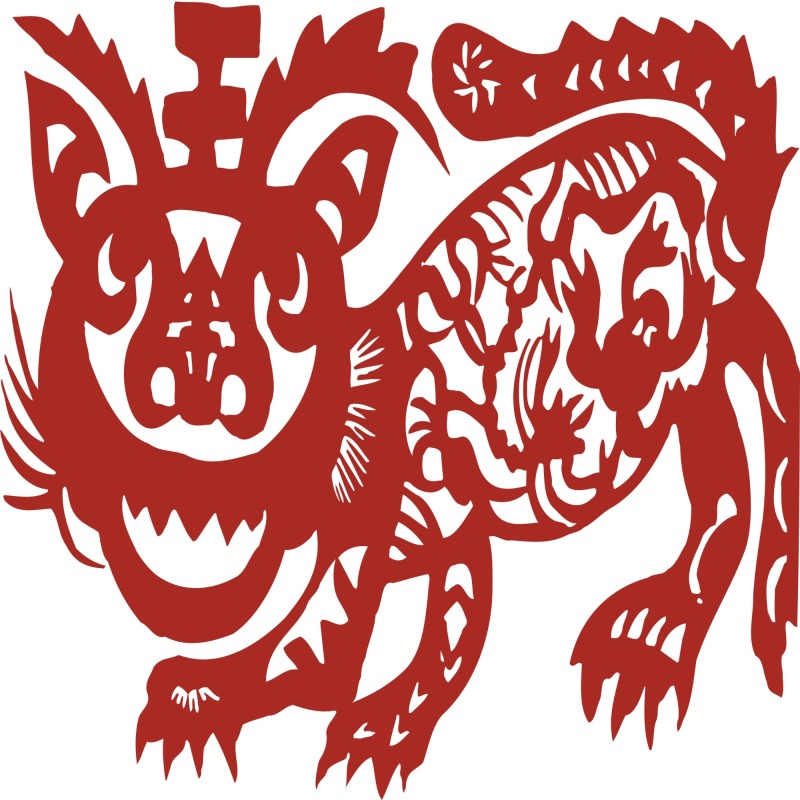 Chinese traditional paper cutting art elements set (8)