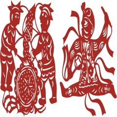 Chinese traditional paper cutting art elements set (36)