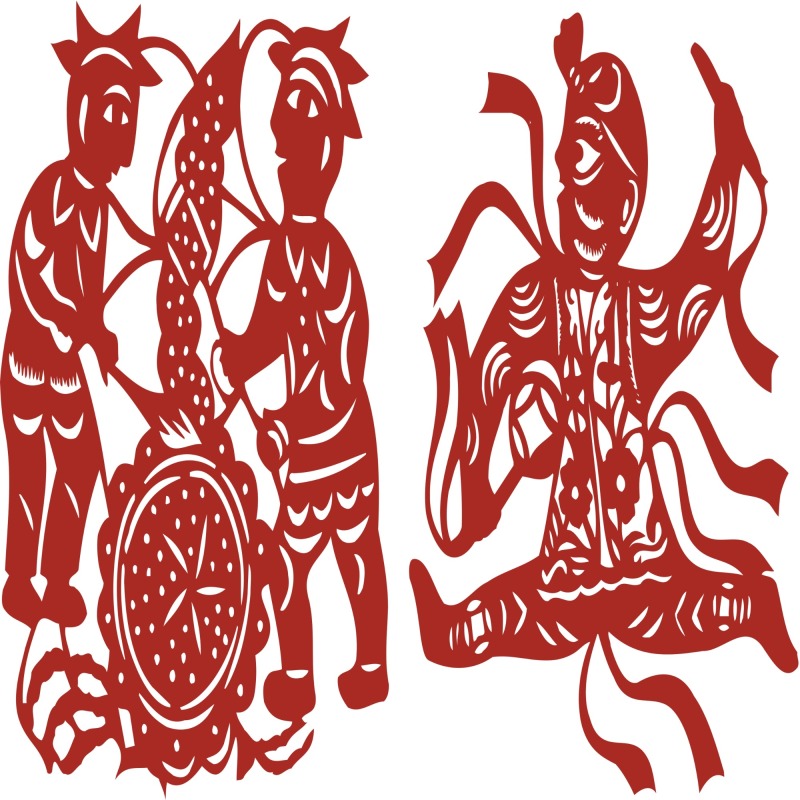Chinese traditional paper cutting art elements set (36)