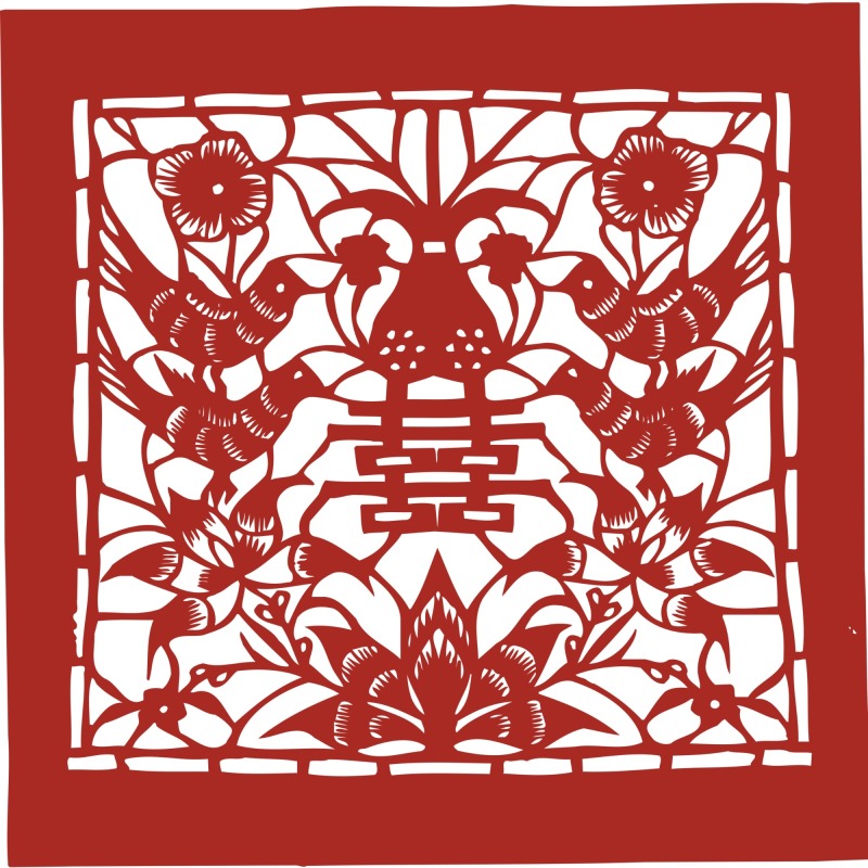 Chinese traditional paper cutting art elements set (27)