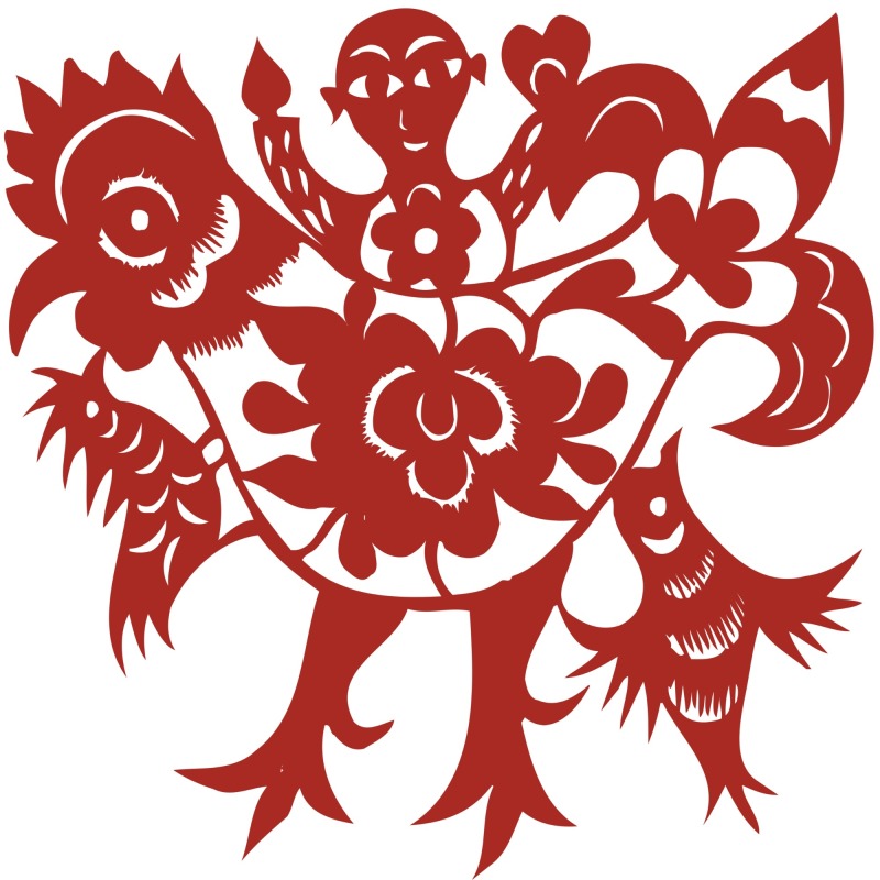 Chinese traditional paper cutting art elements set (22)