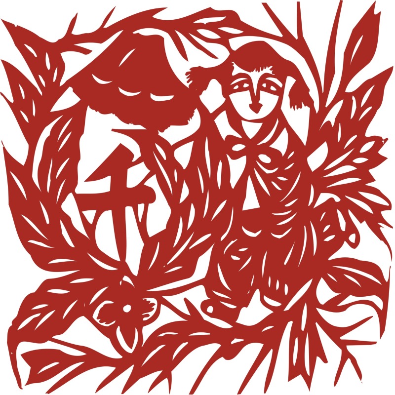 Chinese traditional paper cutting art elements set (19)