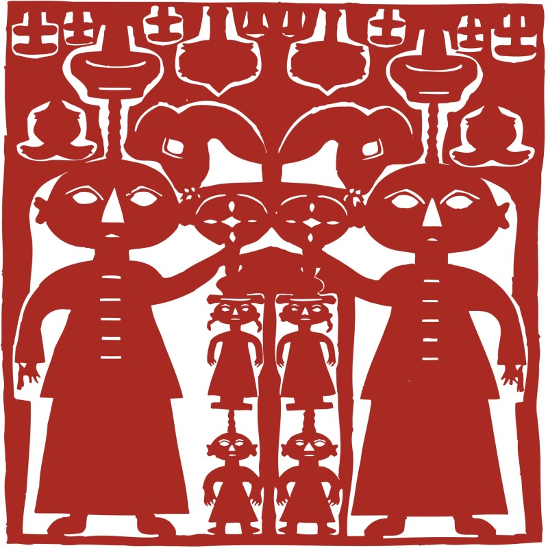 Chinese traditional paper cutting art elements set (43)