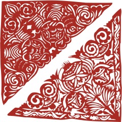 Chinese traditional paper cutting art elements set (40)