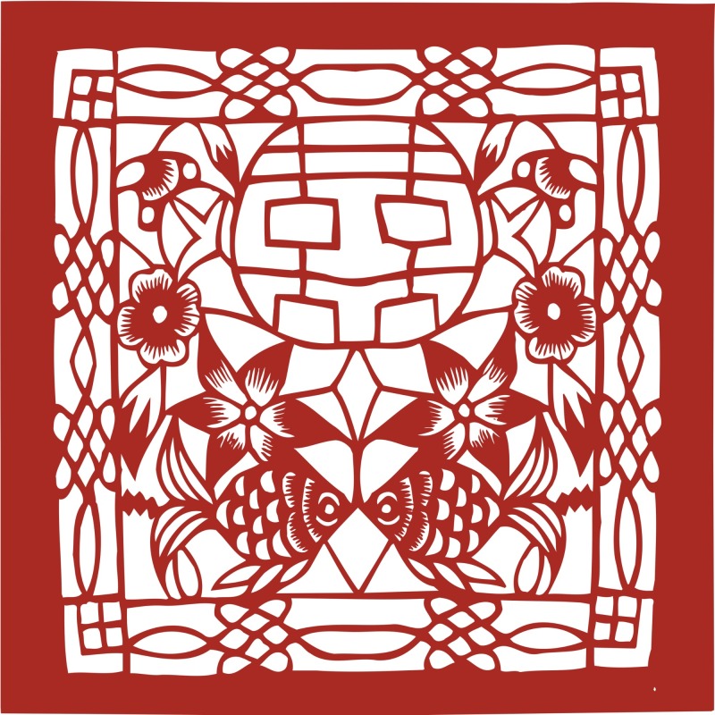 Chinese traditional paper cutting art elements set (21)