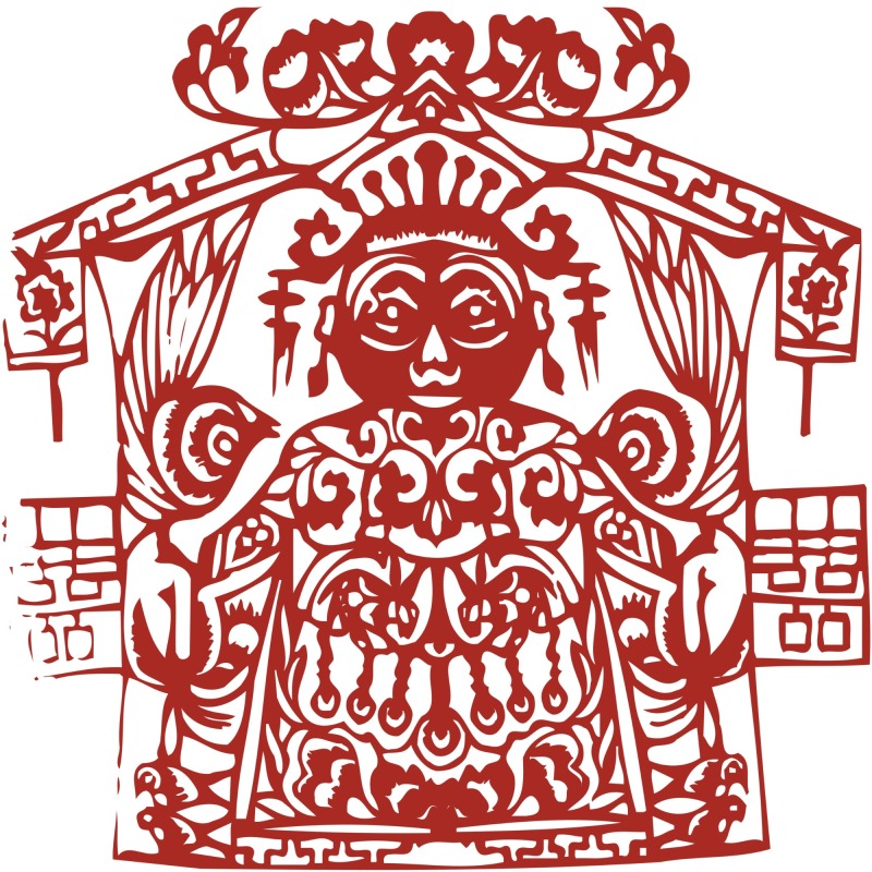 Chinese traditional paper cutting art elements set (34)