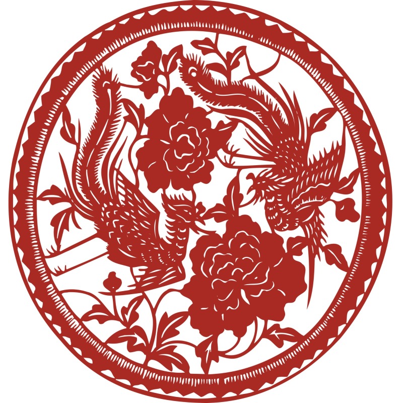 Chinese traditional paper cutting art elements set (54)
