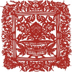 Chinese traditional paper cutting art elements set (56)
