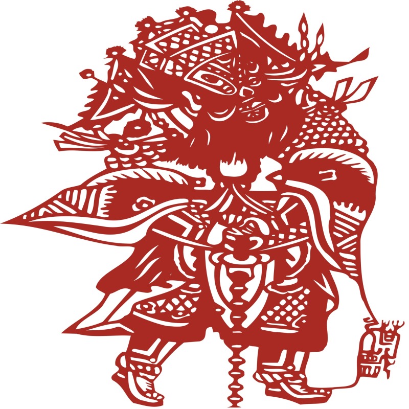 Chinese traditional paper cutting art elements set (38)