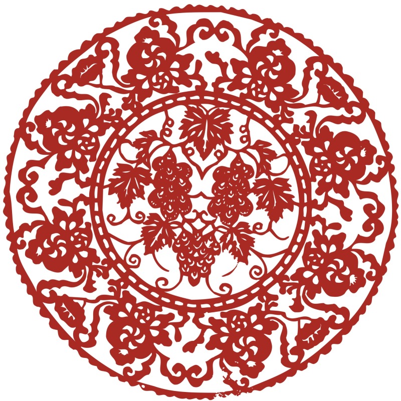 Chinese traditional paper cutting art elements set (50)