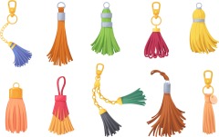 Chinese style traditional tassels art elements set (7)
