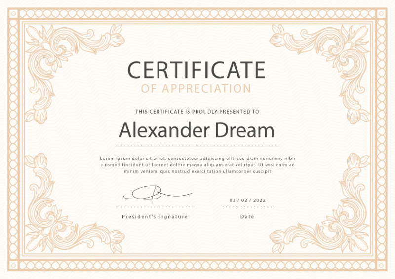 achievement certificate template (85)