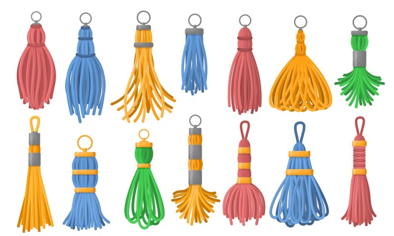 Chinese style traditional tassels art elements set (15)