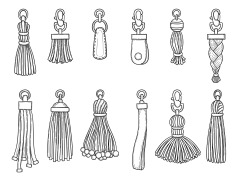 Chinese style traditional tassels art elements set (18)