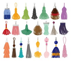 Chinese style traditional tassels art elements set (1)