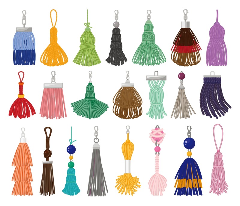 Chinese style traditional tassels art elements set (1)