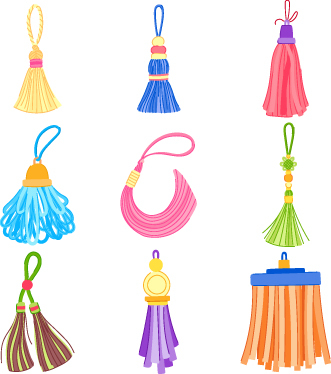 Chinese style traditional tassels art elements set (21)