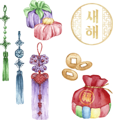 Chinese style traditional tassels art elements set (3)