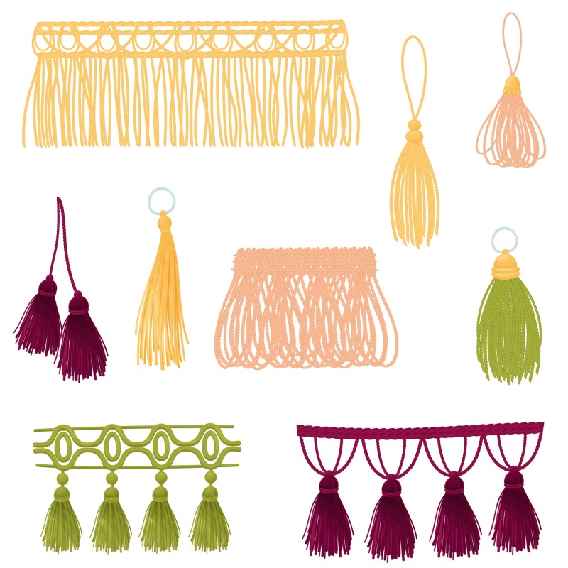 Chinese style traditional tassels art elements set (4)