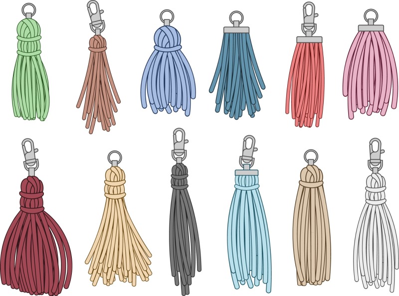 Chinese style traditional tassels art elements set (13)