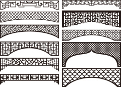 Chinese style hollow out screen template set (2)