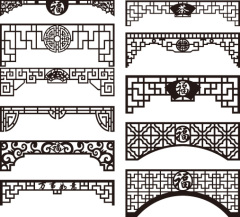 Chinese style hollow out screen template set (25)