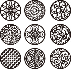 Chinese style hollow out screen template set (1)