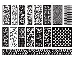 Chinese style hollow out screen template set (13)