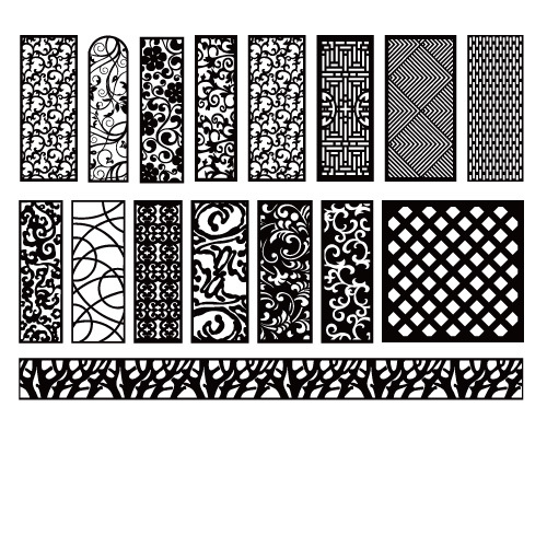 Chinese style hollow out screen template set (13)