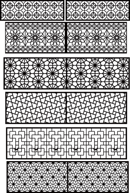 Chinese style hollow out screen template set (30)